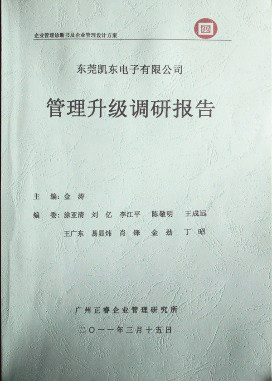 2011年3月15日，正睿咨詢專家向凱東決策層陳述調(diào)研報告